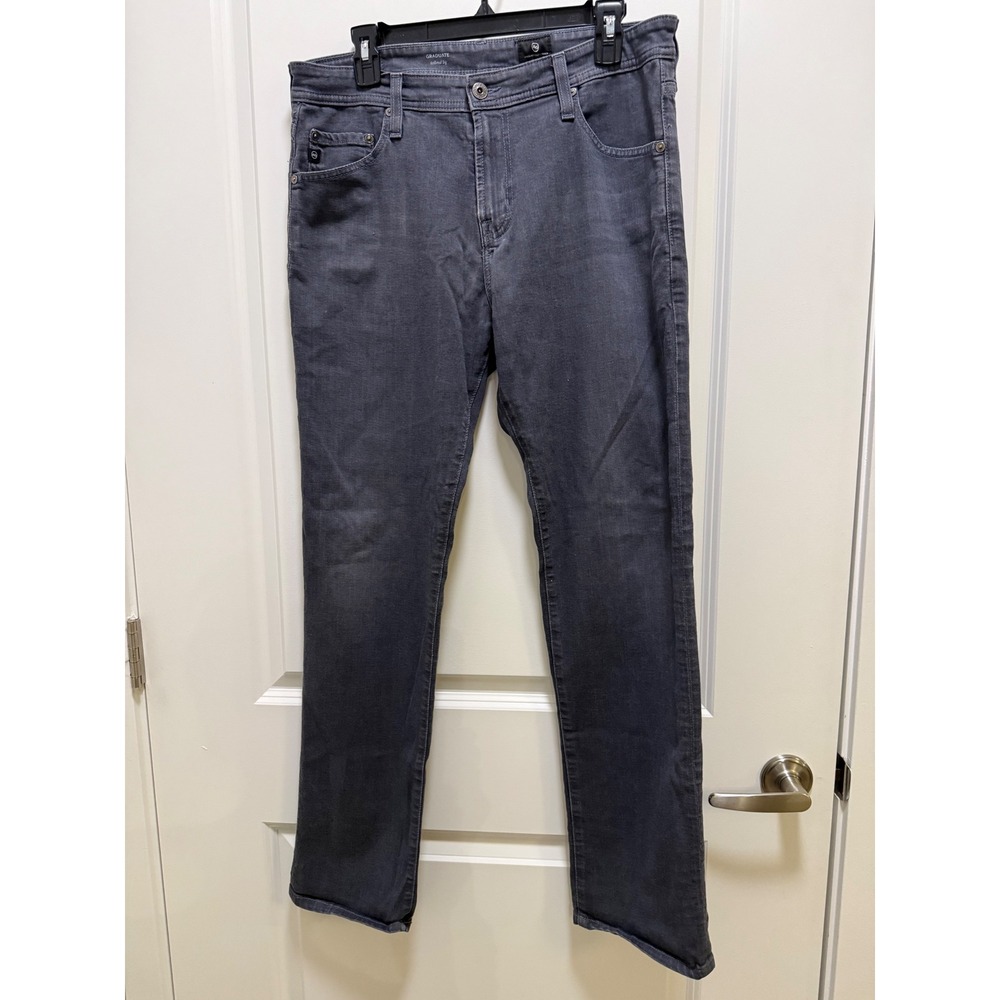 AG Adriano Goldschmied Graduate Tailored Leg Jeans Mens 33x34 Dark Grey 1174SPG